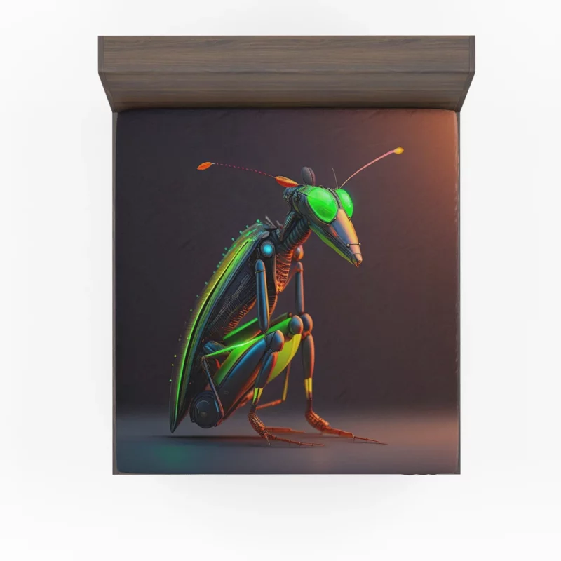 Cyborg Grasshopper Artwork Fitted Sheet