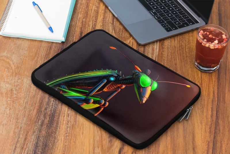 Cyborg Grasshopper Artwork Laptop Sleeve 2