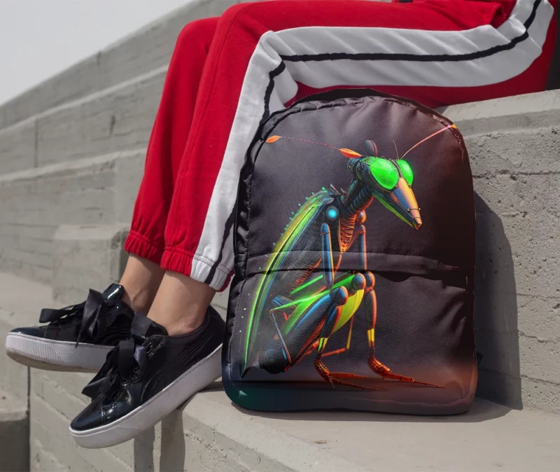 Cyborg Grasshopper Artwork Minimalist Backpack 1