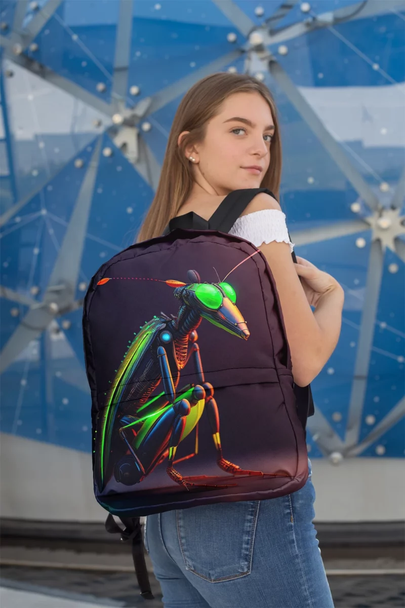 Cyborg Grasshopper Artwork Minimalist Backpack 2