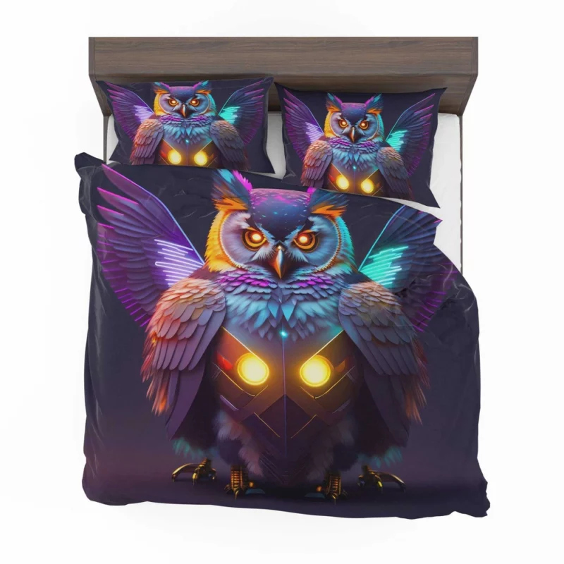 Cyborg Steampunk Owl Art Bedding Set 2