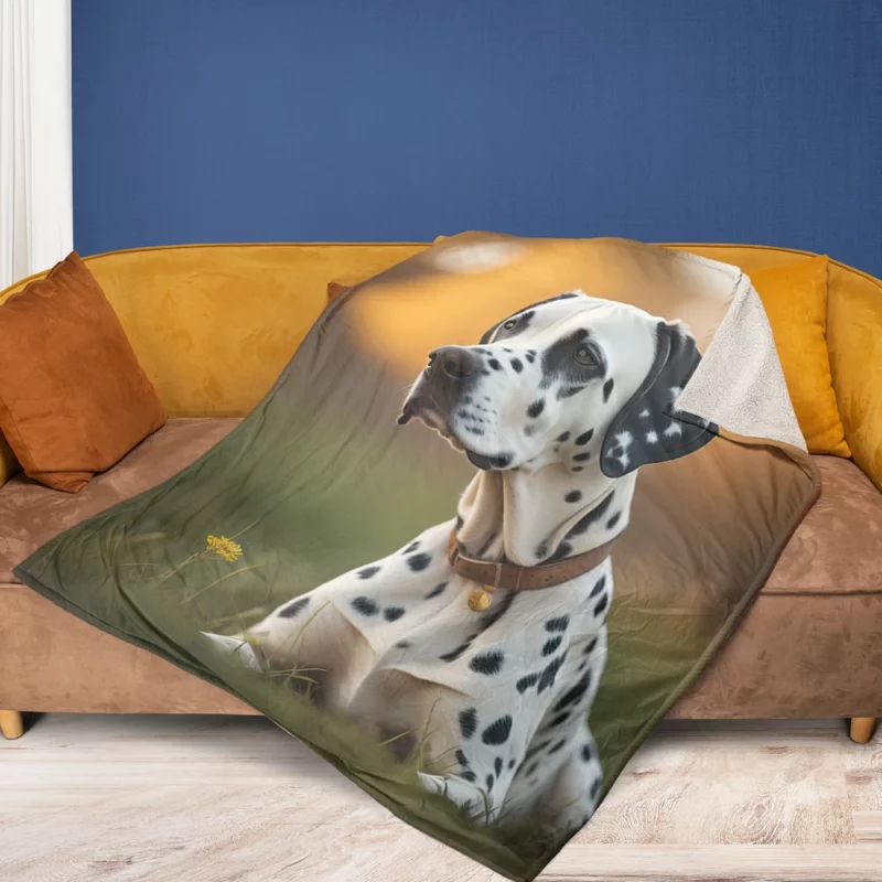 Dalmatian Dog AI Generation Fleece Blanket 1