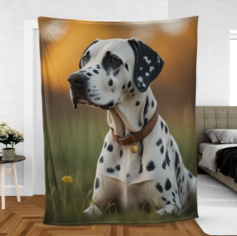 Dalmatian Dog AI Generation Fleece Blanket