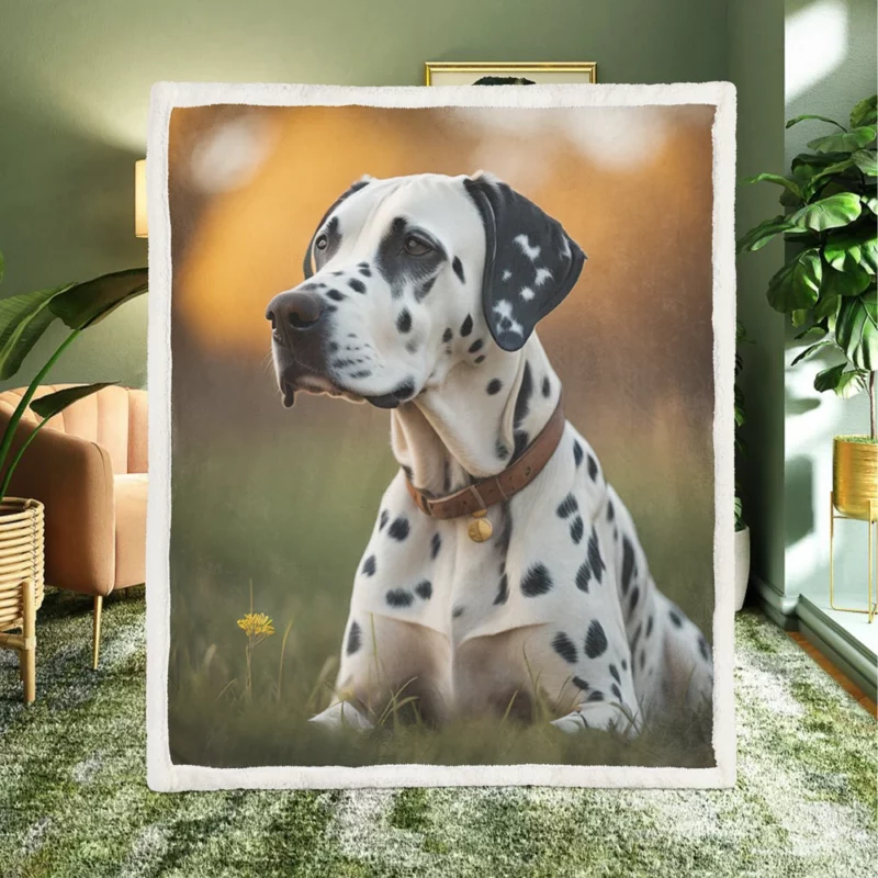 Dalmatian Dog AI Generation Sherpa Fleece Blanket