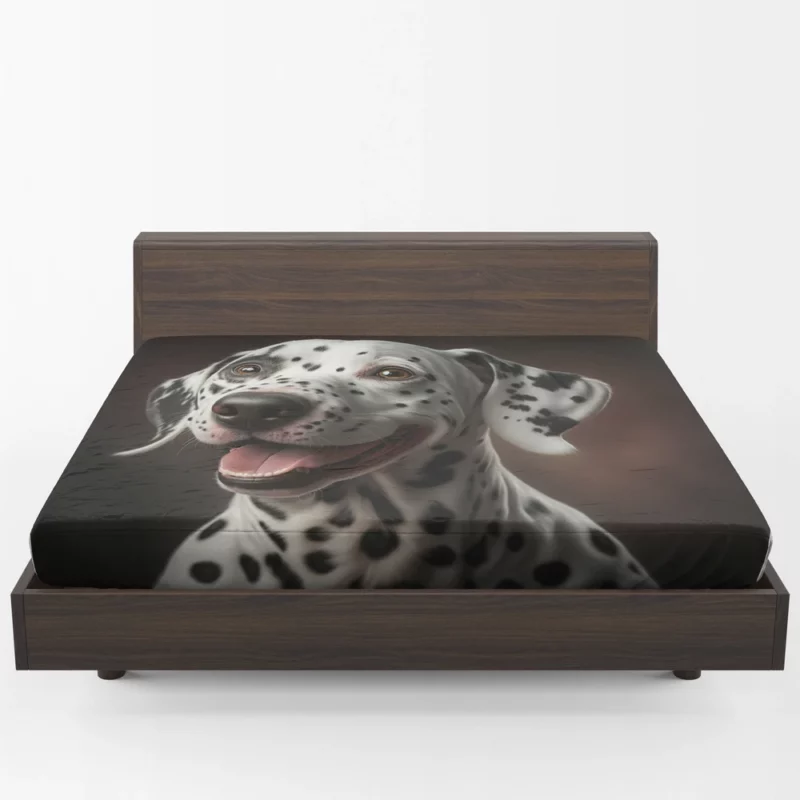 Dalmatian Dog Close-Up Fitted Sheet 1