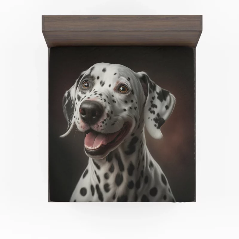 Dalmatian Dog Close-Up Fitted Sheet