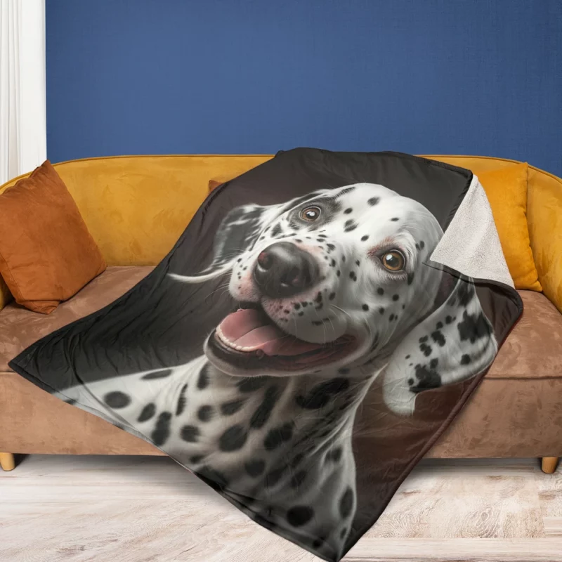 Dalmatian Dog Close-Up Fleece Blanket 1