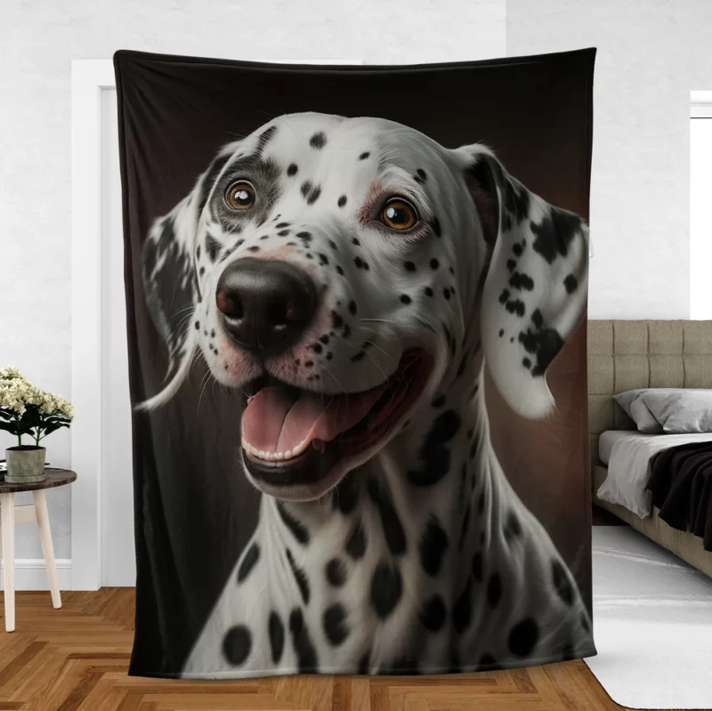 Dalmatian Dog Close-Up Fleece Blanket