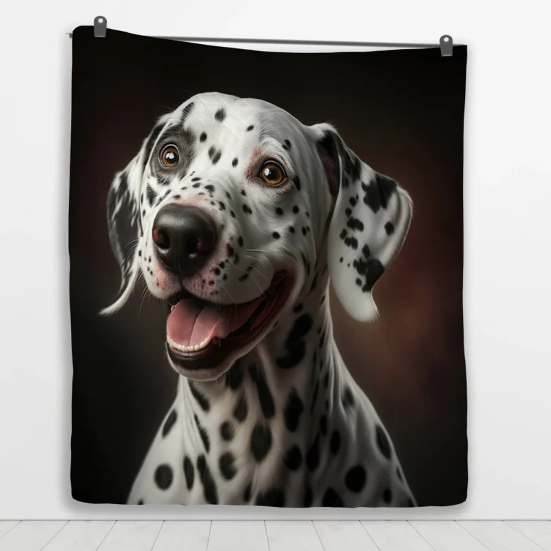 Dalmatian Dog Close-Up Quilt Blanket 1