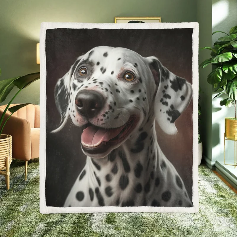 Dalmatian Dog Close-Up Sherpa Fleece Blanket