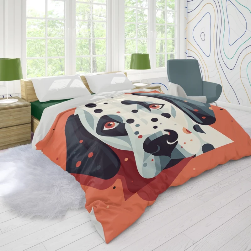 Dalmatian Dog Face Close-Up Duvet Cover