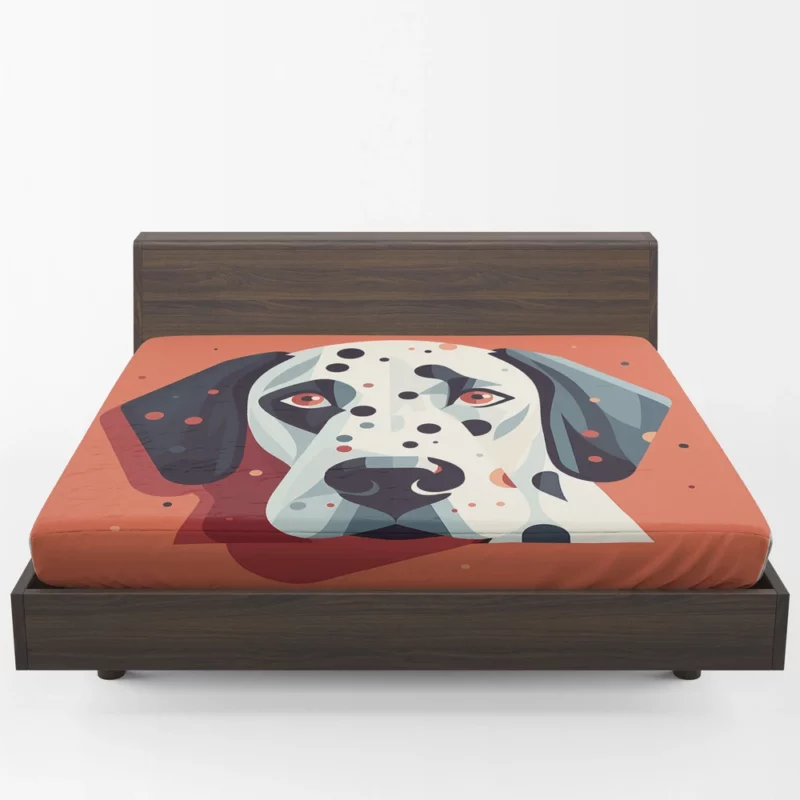 Dalmatian Dog Face Close-Up Fitted Sheet 1