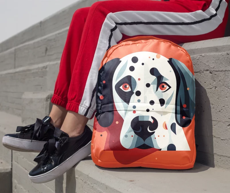 Dalmatian Dog Face Close-Up Minimalist Backpack 1