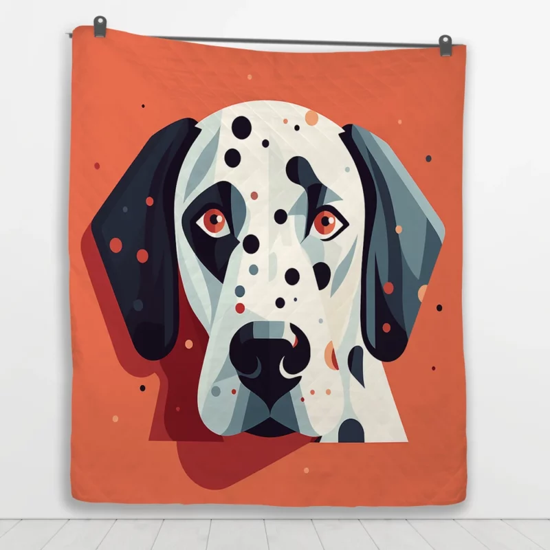 Dalmatian Dog Face Close-Up Quilt Blanket 1