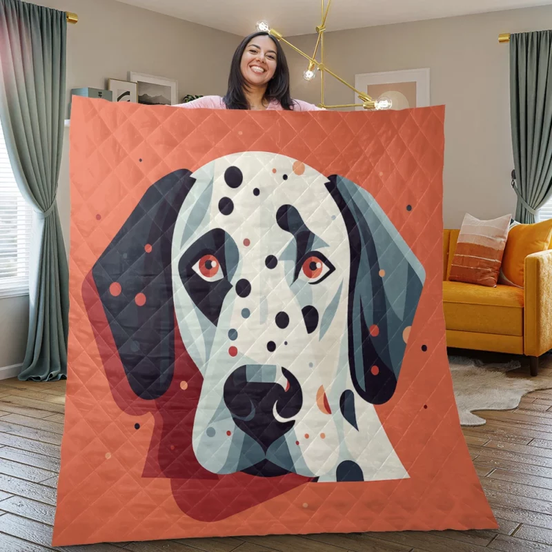 Dalmatian Dog Face Close-Up Quilt Blanket