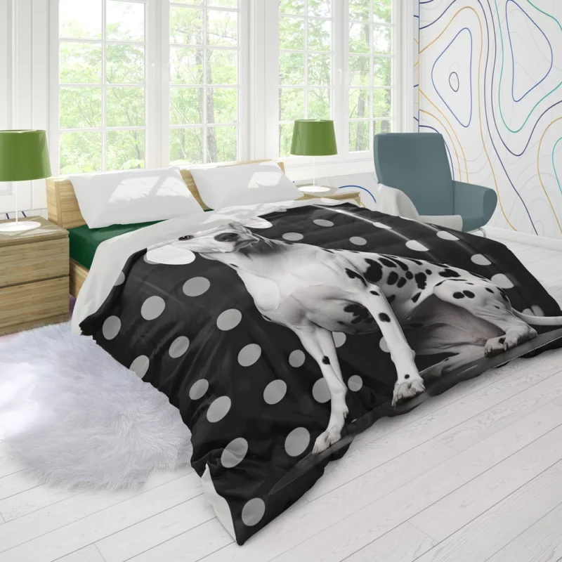 Dalmatian Dog Jumping Duvet Cover