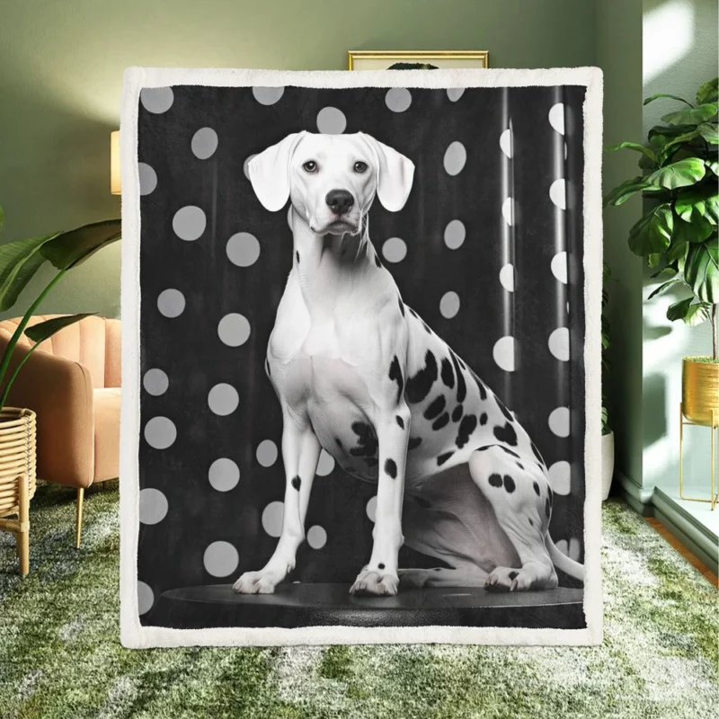 Dalmatian Dog Jumping Sherpa Fleece Blanket