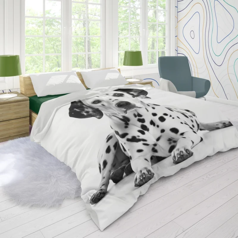 Dalmatian Dog Portrait Duvet Cover