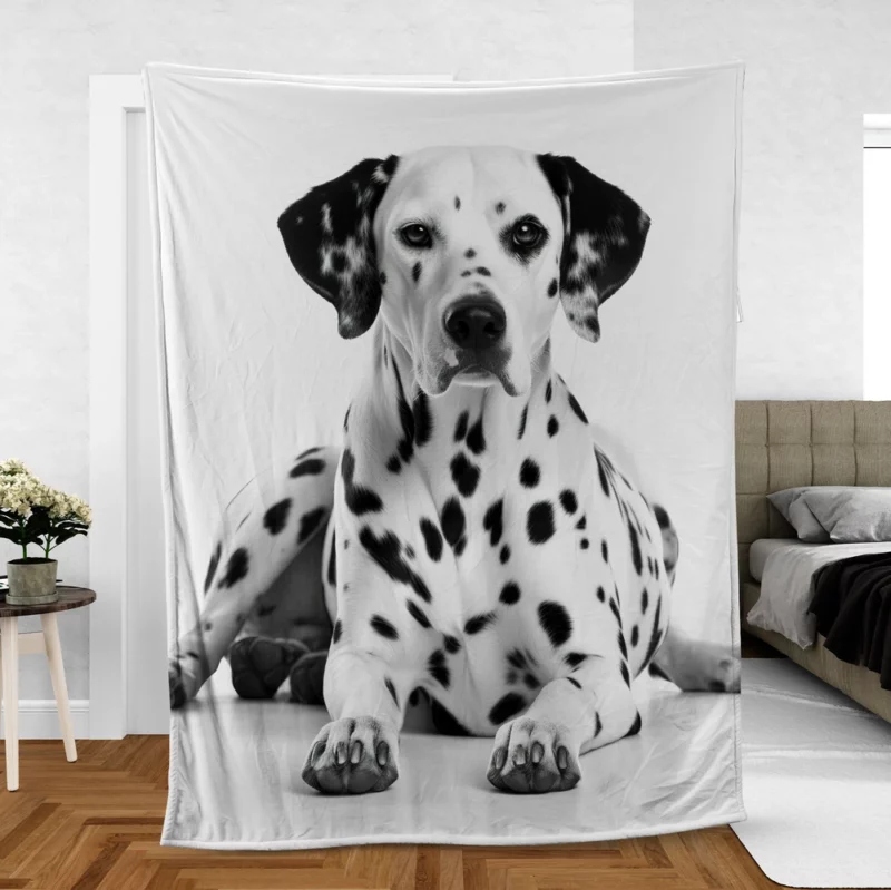 Dalmatian Dog Portrait Fleece Blanket