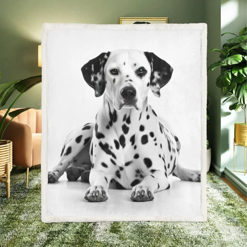 Dalmatian Dog Portrait Sherpa Fleece Blanket