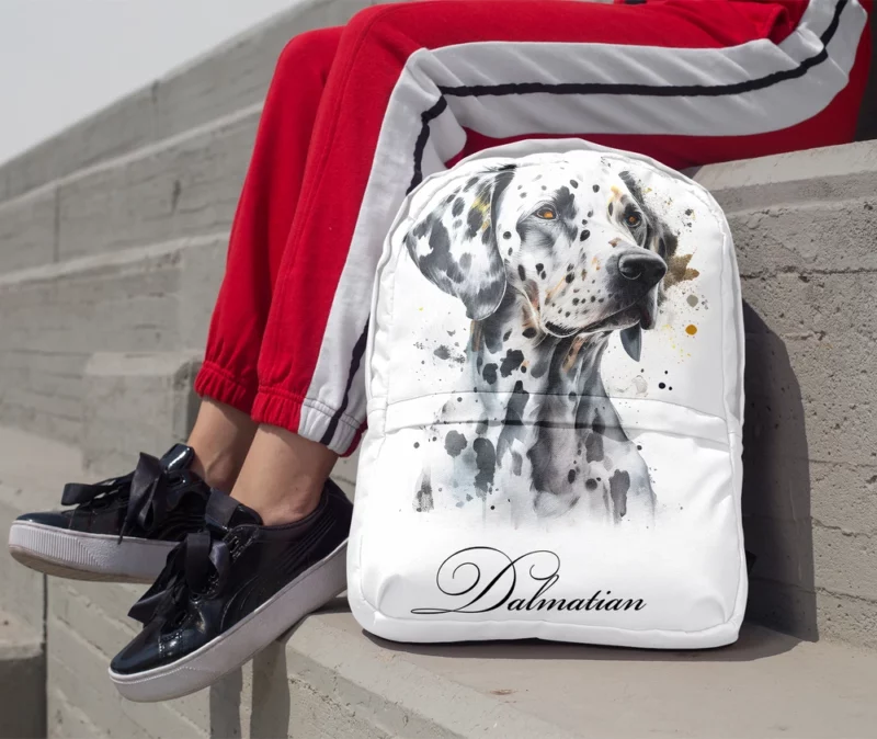 Dalmatian Dog Watercolor Portrait Minimalist Backpack 1