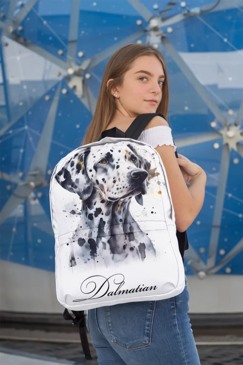 Dalmatian Dog Watercolor Portrait Minimalist Backpack 2