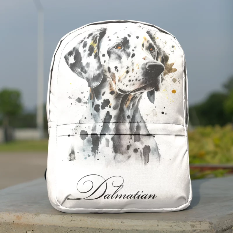 Dalmatian Dog Watercolor Portrait Minimalist Backpack