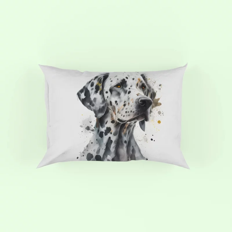 Dalmatian Dog Watercolor Portrait Pillow Case