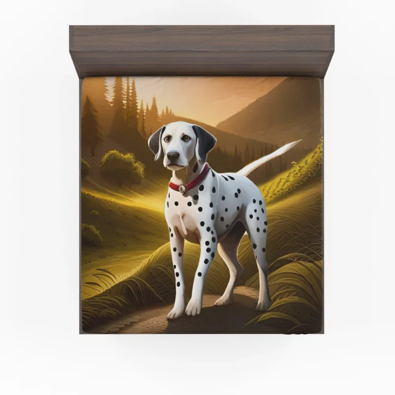 Dalmatian Dog in Mountain Landscape Fitted Sheet