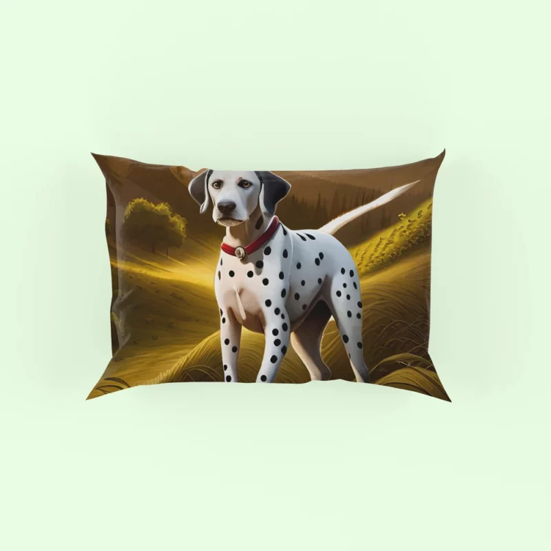 Dalmatian Dog in Mountain Landscape Pillow Case