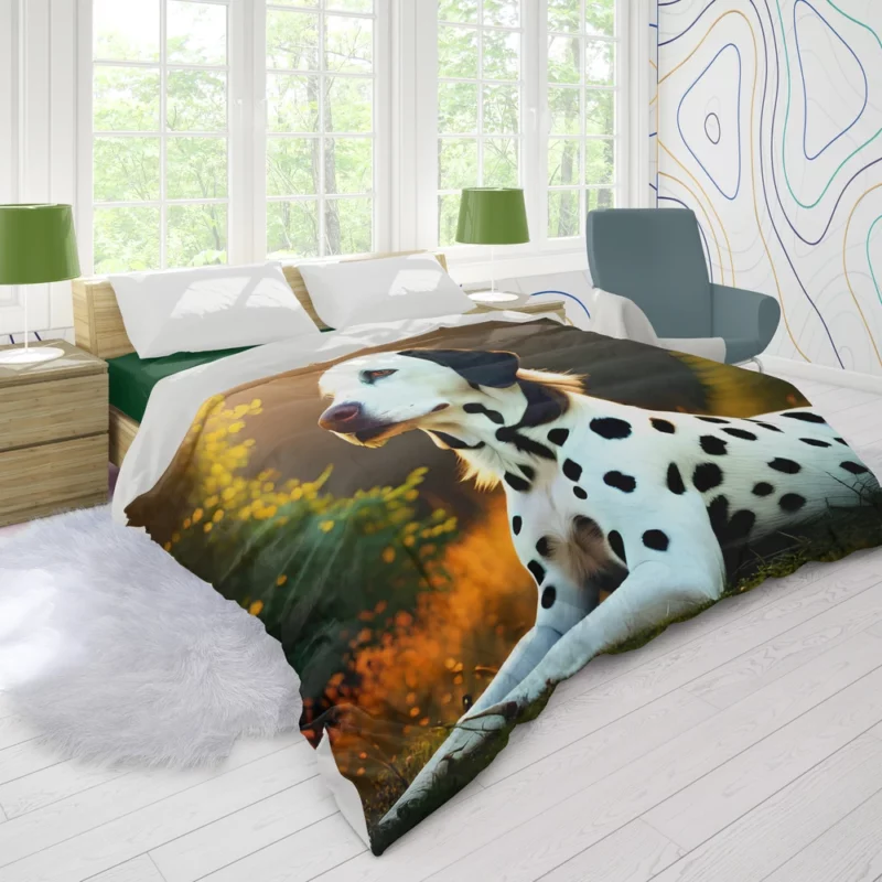 Dalmatian Dog in the Sunshine Duvet Cover