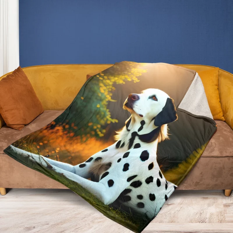 Dalmatian Dog in the Sunshine Fleece Blanket 1