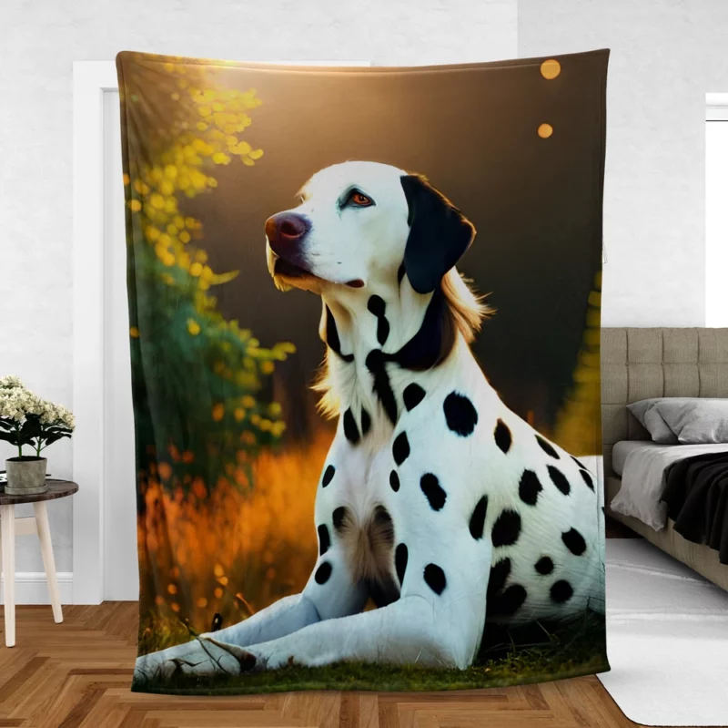 Dalmatian Dog in the Sunshine Fleece Blanket