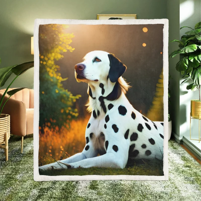 Dalmatian Dog in the Sunshine Sherpa Fleece Blanket