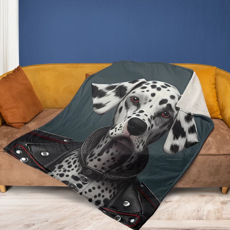 Dalmatian Puppy Rockstar Fleece Blanket 1