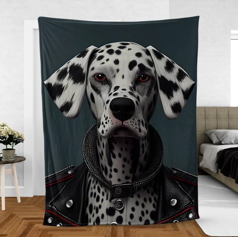 Dalmatian Puppy Rockstar Fleece Blanket