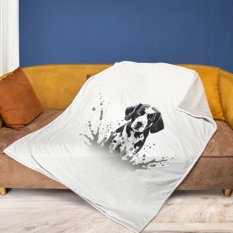 Dalmatian Sitting in Water Fleece Blanket 1