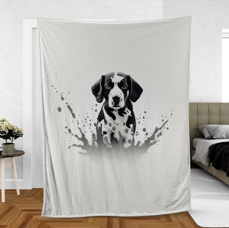 Dalmatian Sitting in Water Fleece Blanket