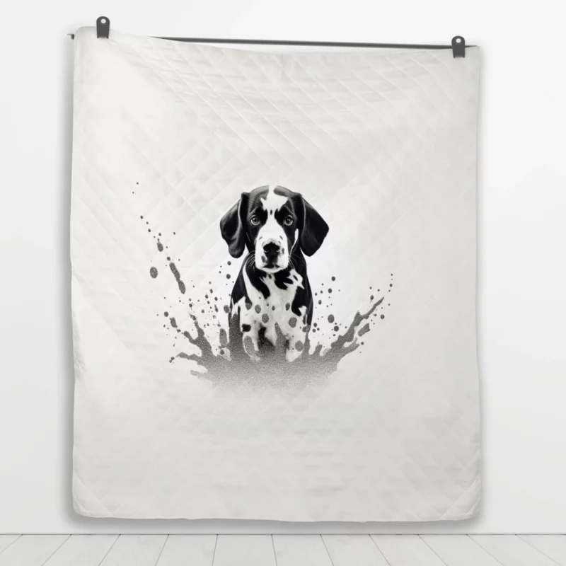 Dalmatian Sitting in Water Quilt Blanket 1