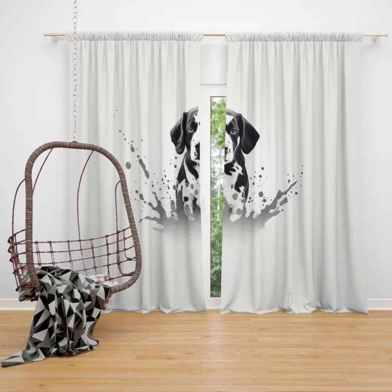Dalmatian Sitting in Water Window Curtain