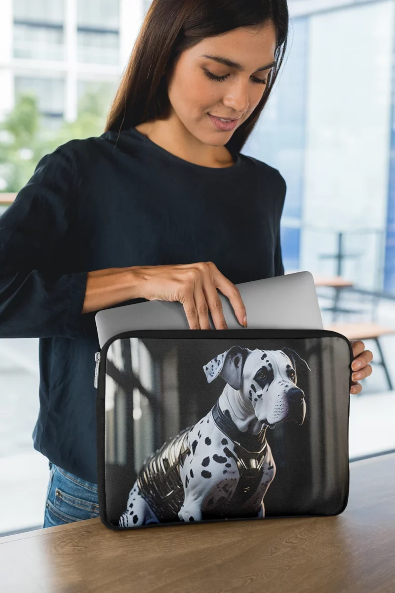 Dalmatian Wearing a Labelled Shirt Laptop Sleeve 1