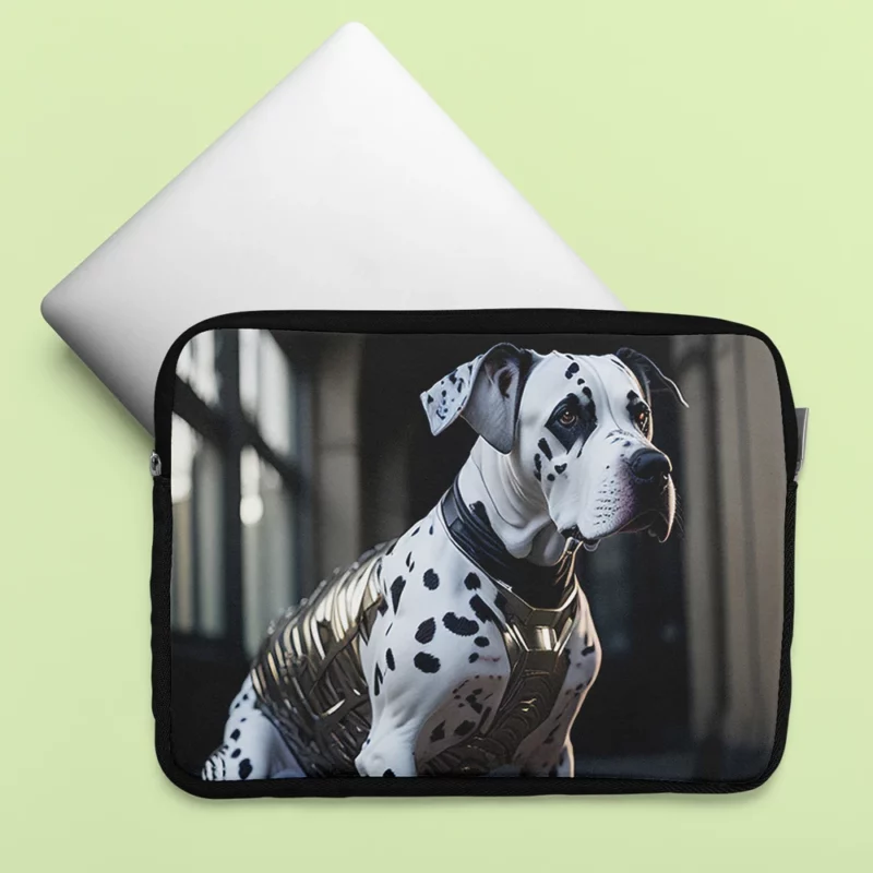 Dalmatian Wearing a Labelled Shirt Laptop Sleeve