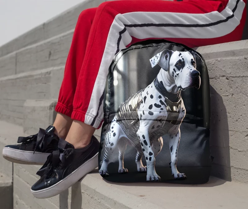 Dalmatian Wearing a Labelled Shirt Minimalist Backpack 1