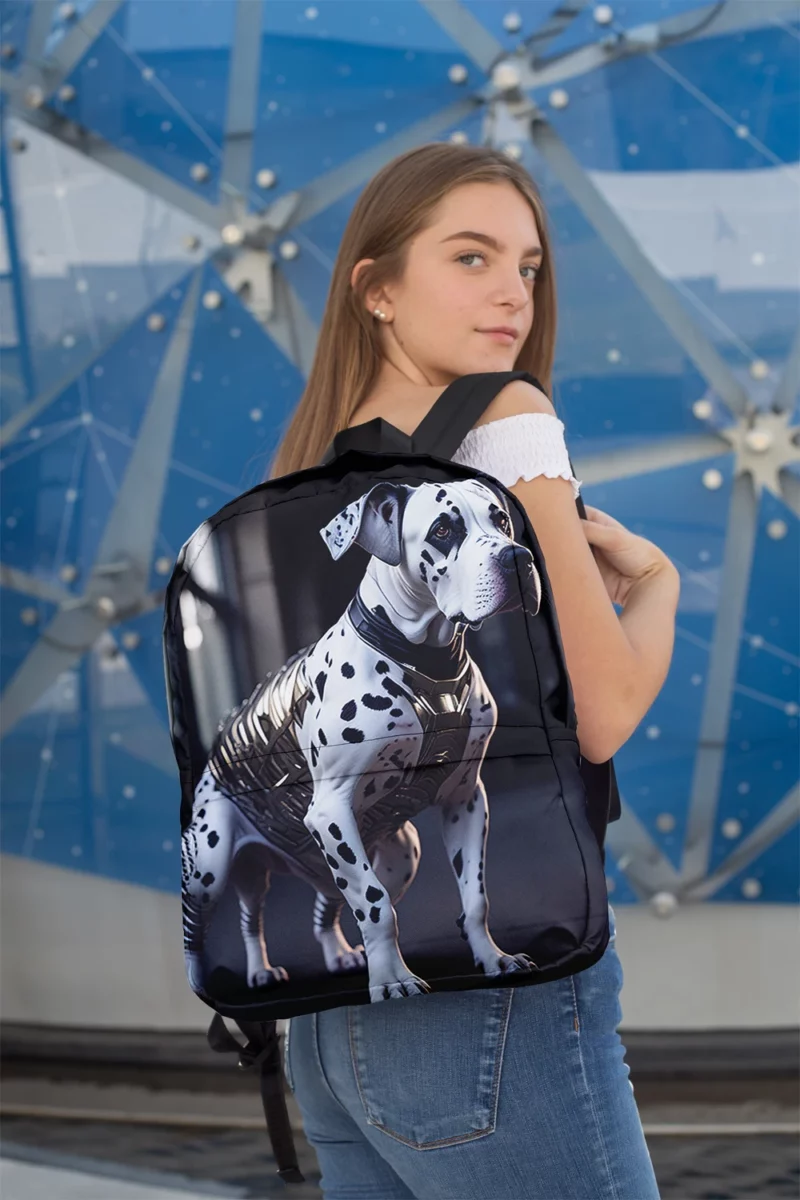 Dalmatian Wearing a Labelled Shirt Minimalist Backpack 2