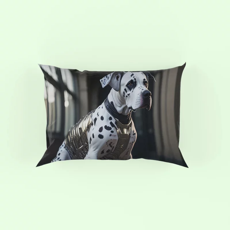 Dalmatian Wearing a Labelled Shirt Pillow Case