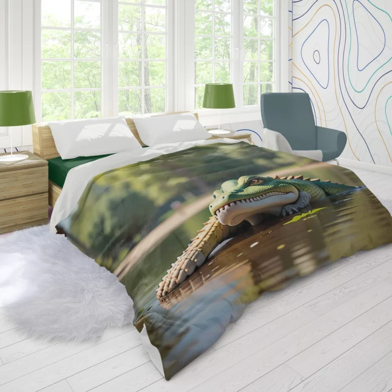 Dangerous Crocodile Artwork Duvet Cover