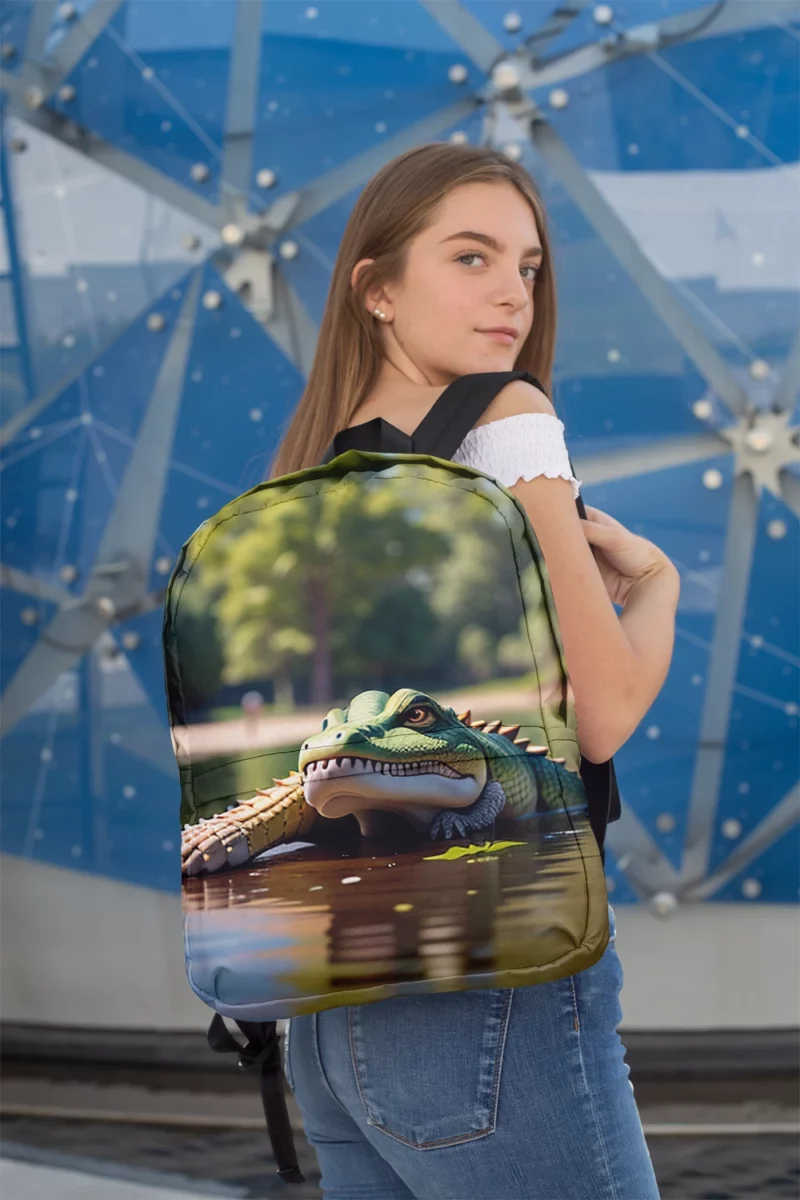 Dangerous Crocodile Artwork Minimalist Backpack 2