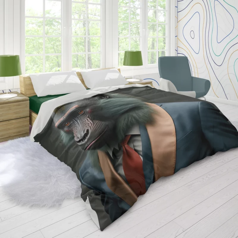 Dapper Monkey in a Suit Duvet Cover