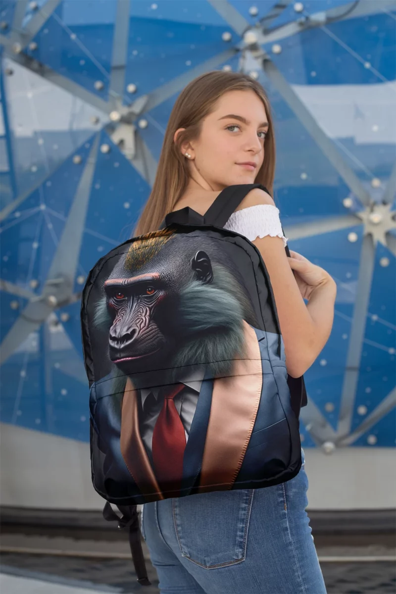 Dapper Monkey in a Suit Minimalist Backpack 2