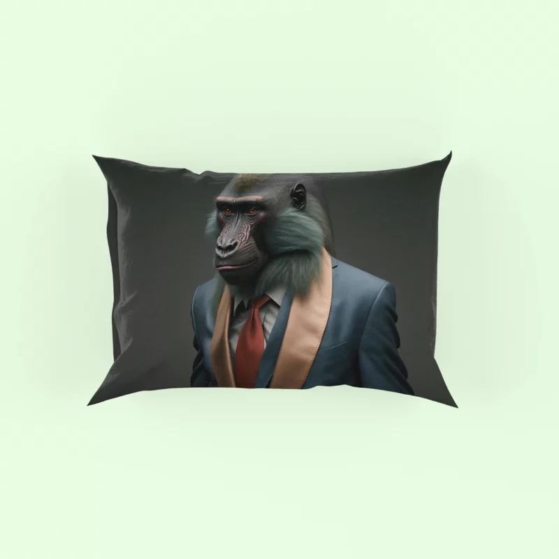 Dapper Monkey in a Suit Pillow Case